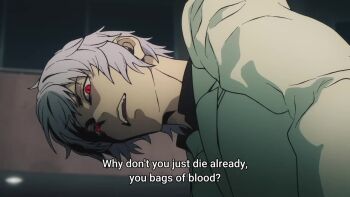 animated battle blonde_hair destruction fate/strange_fake fate_(series) formal_clothes jester_karture orlando_reeve short_hair suit tagme video