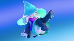 1boy 2024 3d animated blender_(medium) deltarune furry furry_male glasses goat goat_boy gustavgiles hat highres kicking_legs looking_at_viewer male_focus one_eye_closed open_mouth pink_eyes ralsei smile solo utdr_(toby_fox) video white_fur wink winking_(animated)