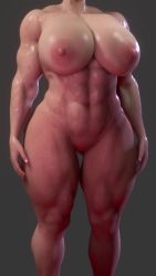 Rule 34 | 1girl, 3d, abs, animated, breast expansion, breasts, censored, completely nude, female focus, full body, head out of frame, highres, huge breasts, large breasts, mafavam, medium breasts, muscle growth, muscular, muscular arms, muscular female, muscular legs, nipples, nude, pussy, shiny skin, solo, thick thighs, thighs, veins, video