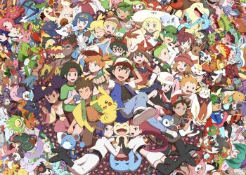 6+boys 6+girls :d ;d ahoge alolan_form alolan_vulpix alternate_color ambipom arm_up arms_up ash-greninja ash_ketchum azurill bayleef beanie belt belt_buckle bewear black_footwear black_gloves black_hair black_pants black_shirt blaziken blonde_hair blue_eyes blue_hair blue_ribbon bonnie_(pokemon) boots bow bowtie braid brock_(pokemon) brown_eyes brown_pants buckle buneary bunnelby chansey charmander chespin chloe_(pokemon) cilan_(pokemon) cinderace clemont_(pokemon) closed_mouth coat commentary_request corphish corsola croagunk daisy_(pokemon) dark-skinned_female dark-skinned_male dark_skin dawn_(pokemon) dedenne ditto donphan dragonite dress duplica_(pokemon) earrings eevee elbow_gloves emolga everyone eyelashes fingerless_gloves flower forretress gen_1_pokemon gen_2_pokemon gen_3_pokemon gen_4_pokemon gen_5_pokemon gen_6_pokemon gen_7_pokemon gen_8_pokemon gible glaceon glalie glasses gloom_(pokemon) gloves goh_(pokemon) golduck goodra green_bow green_bowtie green_eyes green_gloves green_hair green_shirt green_vest greninja grey_overalls grey_shirt grin gyarados hair_flower hair_ornament hairband hand_on_headwear hand_up happy hat hawlucha haxorus headband heracross highres holding holding_hands holding_phone holding_sketchbook holding_unworn_clothes holding_unworn_hat hypno incineroar infernape iris_(pokemon) jacket james_(pokemon) jessie_(pokemon) jewelry kiawe_(pokemon) krookodile lana_(pokemon) lapras larvitar leavanny legendary_pokemon leggings lillie_(pokemon) lily_(pokemon) lily_(pokemon_classic_anime) long_hair looking_at_viewer luvdisc luxray lycanroc mallow_(pokemon) mamoswine mareanie marill marshtomp max_(pokemon) may_(pokemon) meowth misty_(pokemon) multiple_boys multiple_girls munchlax neck_ribbon necklace nintendo noctowl noivern odd_(hin_yari) on_head one_eye_closed open_clothes open_coat open_jacket open_mouth open_vest orange_hair oshawott overalls pachirisu palpitoad pancham pansage pants paras phone pignite pikachu pink_skirt pinsir piplup pokemon pokemon_(anime) pokemon_(classic_anime) pokemon_(creature) pokemon_bw_(anime) pokemon_dppt_(anime) pokemon_journeys pokemon_on_head pokemon_rse_(anime) pokemon_sm_(anime) pokemon_xy_(anime) politoed primarina primeape purple_hair quilava raichu ralts red_shirt ribbon rotom rotom_dex rotom_phone rowlet professor_oak scarf sceptile scraggy serena_(pokemon) shiny_pokemon shirt shoe_soles shoes short_hair sketchbook skirt skitty slowbro smile sneakers snivy snorlax sophocles_(pokemon) staraptor starmie stunfisk sudowoodo sun_hat swellow swept_bangs sylveon t-shirt talonflame team_rocket teeth thigh_boots togedemaru togetic tongue torkoal torterra totodile tracey_sketchit tsareena turtonator twin_braids twintails two_side_up unfezant unworn_hat unworn_headwear upper_teeth_only venusaur vest vileplume violet_(pokemon) wartortle white_coat white_dress white_headwear white_jacket white_leggings white_pants white_shirt white_skirt wigglytuff wobbuffet yamask yanma yellow_hairband yellow_shirt zygarde zygarde_core