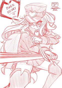 1girl arcana_heart arcana_heart_3 dark_heart_(arcana_heart) knife long_hair sword vermillion_dice weapon