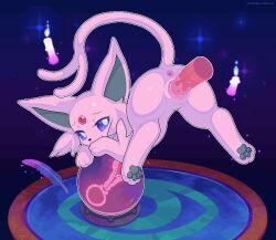 1girl animal_penis animal_sexualization animated animated_gif anus ass blue_eyes blue_sclera candle cat_tail clitoris closed_eyes colored_sclera cross-section crystal_ball cum cum_in_pussy cum_inflation disembodied_penis espeon eyelashes fang feathers fire floating forehead_jewel furry gen_2_pokemon gradient_background hand_on_own_face happy happy_sex inflation kemocamotli knotted_penis levitation long_ears looking_at_viewer looking_back looping_animation nintendo nude one_eye_closed open_mouth orgasm pawpads penis pink_hair pixel_art pokemon pokemon_(creature) pussy pussy_juice sex smile star_(symbol) star_symbol_background stomach_bulge sweat tail thighs uncensored vaginal