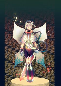 Rule 34 | 1girl, :|, abstract background, absurdres, alternate costume, black bodysuit, black gloves, black hairband, black socks, blue wings, bodysuit, check costume, closed mouth, commentary, commission, facial mark, gloves, glowing, glowing eyes, grey background, grey bodysuit, grey shrug, grey socks, grid print, hairband, highres, holding, holding behind back, holding weapon, id jkinaru, kneehighs, large scissors, looking at viewer, medium hair, multicolored bodysuit, multicolored gloves, multicolored shrug, multicolored socks, one side up, orange background, orange bodysuit, orange shrug, protected link, red eyes, red socks, s'yne lokk, scissors, second-party source, shoes, shrug (clothing), socks, solo, standing, straight-on, tate no yuusha no nariagari, transparent wings, two-tone gloves, two-tone shrug, two-tone socks, untranslatable commentary, variant set, vassal sewing set (tate no yuusha no nariagari), weapon, white gloves, white hair, white shoes, wings, yellow bodysuit