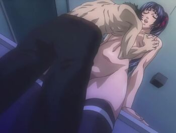 00s 1boy 1girl 2002 animated bible_black bible_black_gaiden black_hair bouncing_breasts breast_sucking breasts classroom close-up closed_eyes desk drill_hair drill_ponytail drooling grabbing_another's_breast groping groping_breast hair_ribbon happy hetero hiratani_seiichi kozono_nami large_breasts licking licking_breast licking_nipple mind_control nipple_stimulation nipples nude open_mouth purple_hair ribbon saliva school shaking_head short_hair smile spiked_hair tagme thighhighs tongue ugly_bastard ugly_male video