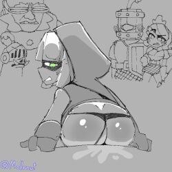 animated animated_gif anus artist_name artist_request ass ass_focus assertive_female bandit_(clash_royale) blush clash_royale clothing_aside electro_giant_(clash_royale) eye_mask from_behind girl_on_top gloves green_eyes grey_background hood hood_up looking_back looping_animation mask monochrome narrowed_eyes panties panties_aside pov pov_crotch princess_(clash_royale) pussy pussy_juice reverse_cowgirl_position royal_hogs_(clash_royale) royal_recruits_(clash_royale) sex simple_background source_request spot_color straddling supercell sweat uncensored underwear vaginal