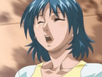 00s 1girl 2006 animated animated_gif bible_black bible_black_only blue_hair blush closed_eyes collarbone implied_penetration implied_sex kurimoto_maki lowres open_mouth out-of-frame_censoring short_hair sportswear tagme tennis_uniform