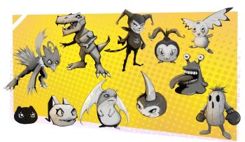 Rule 34 | absurdres, agumon, botamon, culumon, digimon, digimon (creature), green eyes, highres, impmon, koromon, numemon, patamon, piyomon, point ears, tanemon, togemon, triangle, tunomon, zero unit