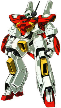 1990s_(style) artist_collaboration bar-gm barzam colored_lineart earth_federation earth_federation_space_forces exposed_internal_machinery fusion gm_(mobile_suit) green_visor gundam_f90 machinery mecha mecha_focus mobile_suit moriki_yasuhiro no_humans official_art ookawara_kunio radio_antenna retro_artstyle robot scan science_fiction traditional_media white_background