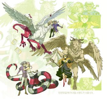 3boys 3girls :o ambrosia_(dungeon_meshi) bare_shoulders barefoot black_corset black_dress black_hood black_scales blonde_hair blood blood_on_feet book boots braid breasts brown_shoes carrying carrying_person chimera claws cleavage corset dark-skinned_male dark_skin demon_horns detached_hood detached_sleeves dragon_girl dragon_tail dress dungeon_meshi ear_covers elf extra_arms extra_eyes falin_touden falin_touden_(chimera) feathered_wings fur-trimmed_dress fur-trimmed_sleeves fur_trim furry furry_male green_eyes grey_hair grimoire hand_on_another's_back hand_on_another's_cheek hand_on_another's_face highres holding holding_hands holding_staff holding_wand horns jester_costume juliet_sleeves korean_text lamia lion long_sleeves marcille_donato marcille_donato_(lord) messy_hair mithrun_(young) mon_g_11 monster_girl multiple_boys multiple_girls multiple_wings one_eye_closed pants pointy_ears puffy_sleeves purple_dress purple_eyes purple_shirt red_scales shirt shoes single_braid slit_pupils smile spoilers staff sultha_(dungeon_meshi) tail thigh_boots thistle_(dungeon_meshi) translation_request wand white_background white_hair white_pants white_scales winged_lion winged_lion_(dungeon_meshi) wings yellow_eyes