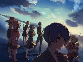 Rule 34 | 4girls, 5boys, absurdres, adjusting hair, aigis (persona), albino, amada ken, android, aqua hair, aragaki shinjirou, arm up, beanie, black boots, black jacket, black pants, black ribbon, black skirt, blazer, blonde hair, blue eyes, blue hair, boots, bow, bowtie, breasts, brown hair, closed mouth, cloud, collared jacket, collared shirt, commentary request, crossed arms, dutch angle, from behind, from side, gekkoukan high school uniform, grass, green ribbon, grey eyes, grey hair, hand in pocket, hand up, hat, highres, hood, hood down, hooded jacket, iori junpei, jacket, koromaru (persona), long hair, long sleeves, looking at viewer, medium breasts, multiple boys, multiple girls, nathyn alizee, neck ribbon, orange jacket, outdoors, pants, pantyhose, persona, persona 3, puffy long sleeves, puffy sleeves, red bow, red bowtie, red hair, red jacket, red vest, reflection, reflective liquid, ribbed shirt, ribbon, s.e.e.s, sanada akihiko, school uniform, shiba inu, shiomi kotone, shirt, shoes, short hair, sideways glance, skirt, sky, sleeve cuffs, smile, standing, takeba yukari, turning head, vest, visor cap, water, white shirt, wide shot, yamagishi fuuka, yellow eyes, yuuki makoto (persona 3)