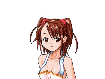 1990s_(style) 1girl apron bare_shoulders boku_no_himitsu_taiken breasts closed_mouth collarbone game_cg hair_ribbon large_variant_set loli looking_at_viewer mame naked_apron nipple_slip nipples red_eyes red_hair red_ribbon retro_artstyle ribbon saeki_yuki_(boku_no_himitsu_taiken) shirt short_hair sidelocks simple_background small_breasts smile solo standing tachi-e transparent_background twintails upper_body variant_set
