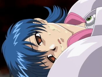 00s 2003 after_rape animated animated_gif blue_hair cum cum_in_mouth cum_on_body empty_eyes facial lowres magical_girl mind_break nami_sos! open_mouth rape short_hair tagme yamane_chisato