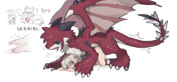 1girl anal bestiality cum dragon girls_band_cry heavy_breathing iseri_nina kawaragi_momoka sex sex_from_behind top-down_bottom-up tutai vaginal x-ray