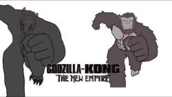 2boys animated artist_request astroganger crossover giant giant_monster glowing godzilla godzilla_(monsterverse) godzilla_(series) godzilla_and_kong_running_(meme) godzilla_evolved godzilla_x_kong:_the_new_empire gorilla kaiju king_kong king_kong_(series) legendary_pictures meme monster monsterverse multiple_boys muscular no_humans parody running running_ganger_(meme) serious smoking sound spikes tagme title toho video what