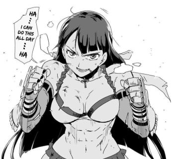 1girl abs aoba_(smartbeat) breasts breath cleavage english_text fate/grand_order fate_(series) fighting fighting_stance large_breasts martha_(fate) martha_(swimsuit_ruler)_(fate) martha_(swimsuit_ruler)_(third_ascension)_(fate) tagme