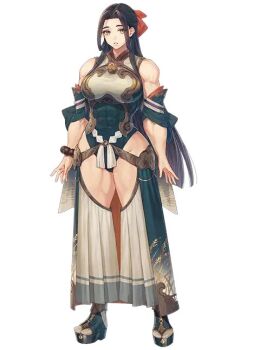 1girl abs fire_emblem looking_at_viewer muscular muscular_female navel nintendo official_art oukawa_yuu source_request tagme