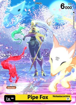 1girl absurdres animal_ears armor artist_name ass belt black_belt black_bodysuit black_gloves blush bodysuit breasts commentary covered_eyes creature digimon digimon_(creature) digimon_card_game digital_hazard english_commentary facial_mark fake_trading_card floating_hair fox_mask full-face_blush full_body gloves grey_hair high_heels highres holding holding_staff large_breasts leg_warmers long_hair low-tied_long_hair low_twintails mask night notasiacomics parted_lips purple_leg_warmers purple_lips purple_sleeves sakuyamon shoes shoulder_armor simple_background smile solo_focus staff standing standing_on_liquid twintails very_long_hair yellow_armor yellow_mask yellow_shoes yin_yang yin_yang_print