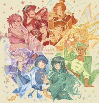 1other 4boys 5girls amonimy arcane:_league_of_legends arcane_vi arm_tattoo arm_wrap artist_name avatar:_the_last_airbender avatar_legends azula belt blonde_hair blue_eyes blue_gloves blue_hair blue_shirt bright_pupils brown_eyes character_request choker cigarette_holder closed_mouth color_wheel_challenge colored_smoke copyright_request crop_top cross-body_stretch dark_skin dress earrings electricity electrokinesis eyebrow_cut face_piercing facial_mark facial_tattoo fairy_wings fingernails fire fist_in_hand fox frown gears genshin_impact ginkgo_leaf glasses gloves green_eyes green_hair green_jacket green_shirt haikyuu!! hair_ornament hairband hand_up heart heart_hands high_collar highres jacket jacket_on_shoulders jewelry kimetsu_no_yaiba kuroo_tetsurou leaf leaf_on_head league_of_legends lightning long_fingernails long_hair looking_at_viewer looking_back medium_hair middle_finger multiple_boys multiple_drawing_challenge multiple_girls necklace nose_piercing one_eye_closed open_clothes open_mouth open_robe orange_belt orange_eyes orange_gloves orange_hair orange_nails orange_shirt piercing pink_hair pink_shirt pointy_ears purple_hair purple_hood purple_nails pyrokinesis raine_whispers red_eyes red_hair red_nails red_shirt robe round_eyewear scar scar_on_face scaramouche_(genshin_impact) shirt short_hair shoulder_tattoo single_earring sleeves_rolled_up smile smoke spiked_hair spy_x_family star_(symbol) star_earrings star_facial_mark star_necklace stella_(winx_club) tank_top tassel tattoo the_owl_house tiara tokitou_muichirou twintails upper_body vi_(league_of_legends) wanderer_(genshin_impact) wings winx_club yellow_background yellow_dress yellow_shirt yor_briar zuko