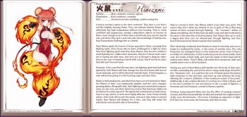 1girl alternate_language animal_ears bracelet braid burning character_name character_profile china_dress chinese_clothes dress english_text female_focus fighting_stance fire flame-tipped_tail framed_breasts gloves hard-translated hinezumi_(monster_girl_encyclopedia) jewelry kenkou_cross legs looking_at_viewer monster_girl monster_girl_encyclopedia monster_girl_encyclopedia_ii mouse_ears mouse_tail official_art red_dress red_eyes red_hair side_slit sleeveless sleeveless_dress solo spiked_bracelet spikes tail text_focus third-party_edit translated