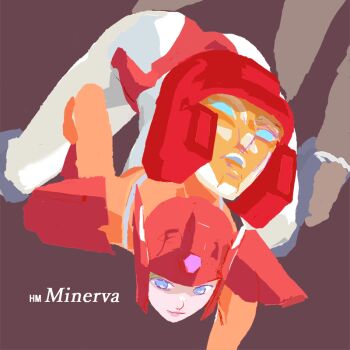 1girl blonde_hair blue_eyes bodystocking bodysuit helmet leg_hold minerva_(transformers) orange_bodysuit panties paramedic power_suit training transformation transformers transformers:_generation_1 transformers_super-god_masterforce underwear