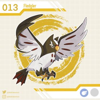 alisfakemon artist_name beak bird character_name fakemon feathered_wings full_body highres instagram_logo instagram_username nintendo no_humans original pokemon pokemon_(creature) solo talons twitter_logo twitter_username wings