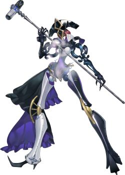 Rule 34 | 1girl, absurdres, artist request, blue eyes, blue lips, colored sclera, full body, hammer, highres, holding, holding hammer, holding weapon, official art, persona, persona (summon), persona 5, persona 5: the phantom x, pink pupils, red hair, solo, styx (persona), third-party source, transparent background, weapon, yellow sclera