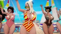 3d animated ass audible_music black_hair bouncing_ass bouncing_breasts braid braided_ponytail breasts center_opening dancing jic_jic kali_belladonna large_breasts long_hair mikumikudance_(medium) music navel one-piece_swimsuit ponytail raven_branwen rwby salem_(rwby) short_hair sound summer_rose swimsuit tagme thick_thighs thighs video white_hair willow_schnee