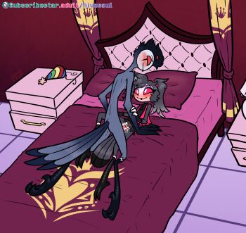 2025 4_eyes adolescent adult_on_adolescent adult_on_young age_difference aged_down bad_tag beak bed bedroom bird black_armwear black_feathers black_scutes black_shirt black_skirt clitoris closed_mouth closed_smile clothed/nude clothed_sex colored_sclera curtains dated demon empty_eyes end_table erection extra_eyes eye_contact eyebrows eyelashes father_and_child father_and_daughter feather_hair feathers female fishnet_armwear fishnet_clothing fishnet_skirt fishnet_top fishnet_topwear fishnets flat_chest from_above furniture_lamp furry furry_female grey_feathers hand_on_arm happy hat headboard headgear hellaverse helluva_boss hetero highres humanoid_vulva incest indoors intraspecies long_pseudo_hair looking_at_another looking_down looking_up lying male male_anthro missionary multicolored_feathers no_underwear non-mammal_vulva nude octavia_(helluva_boss) on_back on_bed open_clothes open_vest owl owl_demon parent_and_child parent_and_daughter party_hat penis pillow pink_bedding pink_clitoris pink_sclera pink_vest ponytail pseudo_hair purple_bedding purple_pillow pussy pussy_juice quilted_headboard red_eyes scuted_feet scuted_legs scutes sex shirt signature skinny skinny_anthro skinny_female skirt smile soulcentinel stolas_(helluva_boss) subscribestar subscribestar_logo table tail tail_feathers vaginal vaginal_fluids_on_leg vest watermark web_address white_eyes white_face white_feathers young_penetrated younger_anthro
