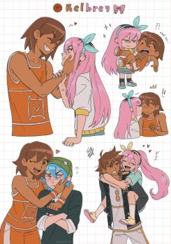 ! !! !? +++ 2boys 2girls :t ;d ^_^ alternate_universe anger_vein aqua_eyes aqua_hairband aqua_nails aqua_shirt arm_around_neck aubrey_(faraway)_(omori) aubrey_(omori) ball bare_arms bare_shoulders basketball_(object) basketball_uniform beanie black_eyes black_hair black_jacket black_mouth black_shirt blue_hair blush bow bow_hairband bracelet brown_hair carrying chibi chibi_inset clenched_hand closed_eyes closed_mouth collarbone cowboy_shot cropped_torso crossed_arms dark-skinned_female dark-skinned_male dark_skin double-parted_bangs ear_piercing earrings emori_(shrimperini) face-to-face facing_another full_body genderswap genderswap_(ftm) genderswap_(mtf) green_hat grid_background grin hair_behind_ear hair_between_eyes hairband hand_on_another&#039;s_arm hand_on_own_cheek hand_on_own_face hands_on_another&#039;s_cheeks hands_on_another&#039;s_face hat heart hetero high_ponytail highres interracial jacket jewelry kel_(faraway)_(omori) kel_(omori) kiss kissing_cheek kneehighs leg_hair letterman_jacket long_hair looking_at_another looking_to_the_side multicolored_hair multiple_boys multiple_girls multiple_views nail_polish no_sclera omori one_eye_closed open_clothes open_jacket open_mouth orange_pants orange_shoes orange_tank_top pants piercing piggyback pink_bow pink_eyes pink_hair ponytail reverse_princess_carry roots_(hair) ship_name shirt shoes short_hair short_sleeves shrimperini simple_background single_vertical_stripe smile socks sparkle sportswear squiggle surprise_kiss surprised sweat tank_top teeth three-quarter_sleeves tongue transgender_flag tsundere two-tone_hair upper_teeth_only v-shaped_eyebrows white_background white_pants white_shirt white_socks wide-eyed yellow_shoes