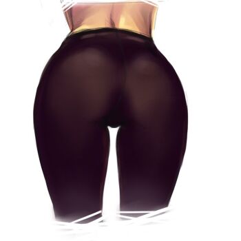 1girl ass ass_focus black_pantyhose commentary cropped_legs cropped_torso english_commentary from_behind momdadno original pantyhose simple_background solo white_background