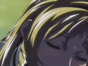 00s 1boy 1girl 2002 animated animated_gif bible_black bible_black_night_of_the_walpulgiss blonde_hair blush bow bowtie drill_hair drill_sidelocks drooling green_eyes hetero long_hair minase_taki penis penis_grab saliva saliva_trail school_uniform shiraki_rika shirt sidelocks sweat tagme twitching twitching_penis veins veiny_penis white_shirt yandere