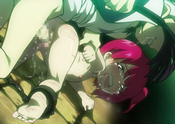 1boy 1girl aged_down all_fours anus ass bdsm blush bondage bound brown_eyes censored chain chained chained_cuffs crying crying_with_eyes_open cuffs drooling embarrassed eyelashes female_focus flat_chest foot_out_of_frame grabbing_another&#039;s_arm hetero highres indoors jcm2 loli looking_at_another looking_back magi_the_labyrinth_of_magic morgiana mosaic_censoring nipples nude open_mouth penis purple_hair pussy rape restrained sad saliva scared scratches sex sex_from_behind short_hair slave solo_focus tears teeth toes upper_teeth_only vaginal