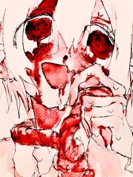1other adip0cere blood bloody_tears commentary_request hair_between_eyes highres noose nosebleed original red_theme solo