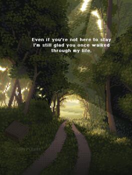 bush day dirt_road english_text forest highres nature no_humans onlypixeeels original outdoors path pixel_art road scenery tree