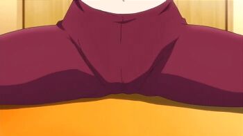 10s 1girl animated animated_gif black_hair breast_press breasts cameltoe cleavage crop_top ebihara_urara exercising closed_eyes flexible hair_ornament hairclip long_hair navel pants rin_x_sen spandex split spread_legs stretching tank_top