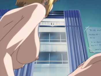 00s 1futa 1girl 2001 age_difference anal animated animated_gif anime_screenshot bible_black bible_black_night_of_the_walpulgiss blonde_hair blurry bouncing_breasts breasts cross cross_earrings depth_of_field earrings futa_with_female futanari hetero implied_futanari implied_sex indoors jewelry kitami_reika large_breasts nipples nonogusa_miyuki older_male_and_younger_female rough_sex school school_nurse school_nurse_and_student sex tagme teacher_and_student window