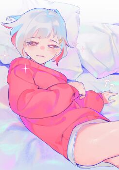 Rule 34 | 1girl, black hair, blush, closed mouth, commentary, commentary request, english commentary, hair ornament, hairclip, highres, light smile, link! like! love live!, long sleeves, love live!, mixed-language commentary, parallel hairclips, pipi (m1x mix), red streaks, red sweater, shirt, solo, sparkle, sweater, thai commentary, virtual youtuber, white hair, white shirt, yugiri tsuzuri