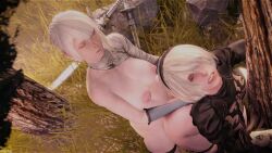 1futa 1girl 2b_(nier:automata) 3d against_tree animated ass ass_shake asymmetrical_hair black_hairband blackjrxiii blue_eyes bouncing_ass bouncing_breasts breasts breasts_out chloeangelva closed_eyes clothed_female_nude_female clothes cum cum_in_pussy cum_string doggystyle ejaculation erection flower from_above from_behind full-package_futanari futa_with_female futanari gloves goth_fashion grass hair_flower hair_ornament hairband highres huge_ass huge_filesize kaine_(nier) katana large_areolae large_breasts large_penis leaning leaning_forward mazuna moaning nature nier:automata nier_(series) nipples no_bra nude open_mouth orgasm outdoors pale_skin parted_lips partially_undressed penis profanity pumping rolling_eyes sex sex_from_behind short_hair silk sound standing standing_sex sword tagme teeth testicles theboobedone thick_thighs thigh_strap thighhighs thighs tree tree_shade uncensored video voice_actor weapon white_hair