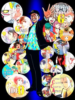 6+boys 6+girls afro aida_rayhunton amuro_ray aobito_sukoyaka_bystander bellri_zenam birthday birthmark blonde_hair brain_powered brown_hair cecily_fairchild char&#039;s_counterattack char_aznable character_request commentary_request creator_connection densetsu_kyojin_ideon full_body glasses grin gundam gundam_f91 gundam_g_no_reconguista gundam_zz hat highres judau_ashta juusenki_l-gaim kamille_bidan mecha mobile_suit mobile_suit_gundam multiple_boys multiple_girls muteki_koujin_daitarn_3 noredo_nug old old_man orange_hair overman_king_gainer pink_hair quattro_bajeena raraiya_monday rean_no_tsubasa robot rx-78-2_gundam seabook_arno seisenshi_dunbine sentou_mecha_xabungle shakti_kareen smile sochie_heim standing tomino_yoshiyuki turn_a_gundam turn_a_gundam_(mobile_suit) umi_no_triton uso_ewin victory_gundam zambot_3 zeta_gundam zz_gundam