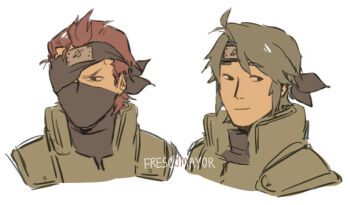 Rule 34 | 2boys, bad link, brothers, closed mouth, crossover, fire emblem, fire emblem fates, frescomayor, headband over one eye, kaze (fire emblem), male focus, mask, mouth mask, multiple boys, naruto (series), ninja, nintendo, saizo (fire emblem), siblings, twins