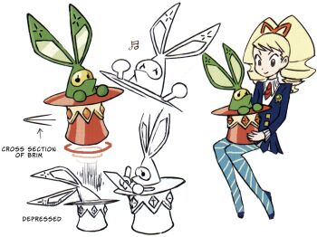 2girls blonde_hair blue_dress blue_pantyhose bow dress hair_bow long_hair luna_platz_(mega_man) mega_man_(series) mega_man_star_force_(series) mega_man_star_force_3 multiple_girls musical_note official_art pantyhose simple_background smile striped_clothes striped_pantyhose third-party_source very_long_hair vogue_(mega_man) white_background