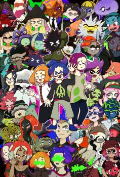 004clam_(splatoon) 6+boys 6+girls \m/ aqua_hair aqua_skin baker_(splatoon) bertie_feeder_(splatoon) black_hair black_hat black_necktie black_shirt black_skin black_suspenders blonde_hair blue_eyes blue_hair brown_hat candi_(splatoon) censored censored_identity cephalopod_eyes choker clash_(splatoon) closed_eyes collared_shirt colored_skin cory_(splatoon) dark-skinned_female dark_skin domino_mask eye_mask finn_feeder_(splatoon) fish glasses gradient_hair green_hair grey_eyes grey_hair grey_shirt hair_over_one_eye harmony_(splatoon) hat highres ichiya_(splatoon) jawn_feeder_(splatoon) jellyfish jessika_(splatoon) karen_(splatoon) karla_(splatoon) keaton_(splatoon) kiki_(splatoon) kitamura_(splatoon) kuze_(splatoon) lionel_(splatoon) looking_at_viewer martin_(splatoon) mashup_(splatoon) mask maya_(splatoon) mizo_(splatoon) multicolored_hair multiple_boys multiple_girls murasaki_(splatoon) murdoch_feeder_(splatoon) nami_(splatoon) nautilus_(animal) necktie neil_(splatoon) nia_(splatoon) nintendo nishida_(splatoon) octoling omame_is_oira oonie_(splatoon) opaque_glasses open_mouth orange_eyes orange_hair orion_(splatoon) outline patterned_hair paul_(splatoon) pink_hair pointy_ears print_shirt profile purple_eyes purple_hair quinn_(splatoon) red_eyes red_hair red_ribbon ribbon round_eyewear ryley_(splatoon) ryu_chang_(splatoon) sea_urchin sharp_teeth shirt smile splatoon_(series) splatoon_3 striped_hat striped_necktie taka_(splatoon) tangle_feeder_(splatoon) tao_blu_(splatoon) teeth tentacle_hair tosh_(splatoon) v walter_(splatoon) white_outline white_shirt yakko_(splatoon) yanagi_(splatoon) yoko_(splatoon) zuzu_(splatoon)