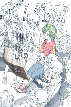 Rule 34 | appmon, asuka torajirou, coat, digimon, digimon universe: appli monsters, dokamon, gatchmon, gloves, hackmon (appmon), hat, helmet, hood, karan eri, kashiki ai, katsura hajime, katsura rei, long hair, metal gloves, musimon, necktie, offmon, ozora yujin, shinkai denemon, shinkai haru, shorts, twintails, unryuji knight