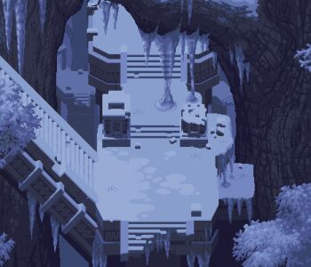 animated animated_gif autumn autumn_leaves bare_tree commentary dappled_sunlight english_commentary flower foliage forest grass icicle leaf light melting moss nature no_humans nostalgia_tree original outdoors pavers pebble pillar pixel_art progression purple_flower rock scenery seasons shade shadow snow snow_on_tree spring_(season) stairs stepping_stones stone_stairs summer sunlight tree winter yellow_leaves