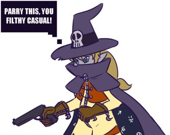 Rule 34 | digimon, digimon (creature), gloves, gun, hat, meme, skull, weapon, wizard, wizard hat, wizarmon