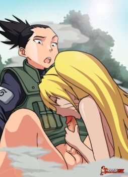 Rule 34 | 1boy, 1girl, blonde hair, erection, fellatio, genderswap, genderswap (mtf), hentai key, hetero, highres, nara shikamaru, naruko (naruto), naruto (classic), naruto (series), oral, penis, ponytail, sexy no jutsu, spread legs, uzumaki naruto