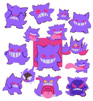 arms_up blush closed_eyes dynamax fangs gastly gen_1_pokemon gengar gigantamax gigantamax_gengar grin long_tongue looking_at_viewer mega_gengar mega_pokemon nintendo no_humans pokemon pokemon_(creature) pokemon_focus purano7 red_eyes smile standing teeth third_eye tongue tongue_out upper_teeth_only white_background