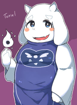 1girl artist_request blue_eyes female_focus furry furry_female goat highres open_mouth solo toriel undertale utdr_(toby_fox)