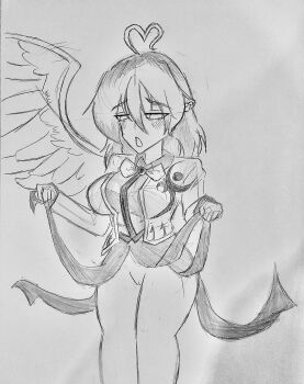 1girl absurdres feathered_wings highres kishin_sagume legacy_of_lunatic_kingdom non-web_source short_hair single_wing solo touhou white_wings wings