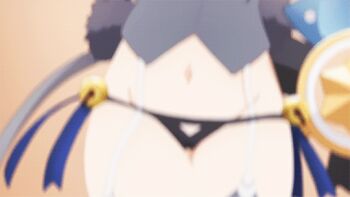 1girl animated animated_gif bell blush brown_hair dangerous_beast_(miyu) fate/kaleid_liner_prisma_illya fate_(series) female_focus miyu_edelfelt short_hair solo wand yellow_eyes